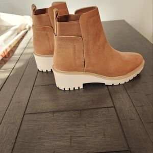 Block heel boots Cognac